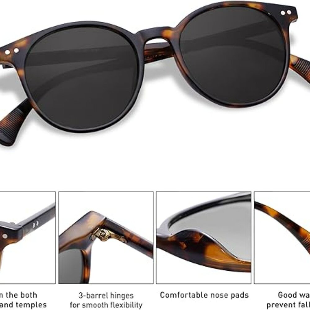 New Round Classic Polarized‎ Sunglasses Women Men Vintage Style UV400 Lens